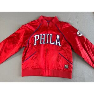 Vintage Philadelphia 76ers‎ Satin Jacket Large G lll Carl Banks Hardwood Classic